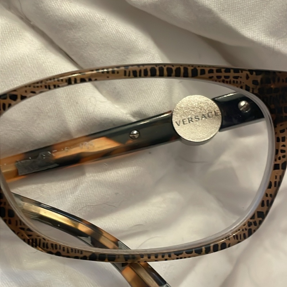 Versace 3164 991 Spotted Brown Black Cat Eye Eyeglasses Frames 53-16 135 Italy